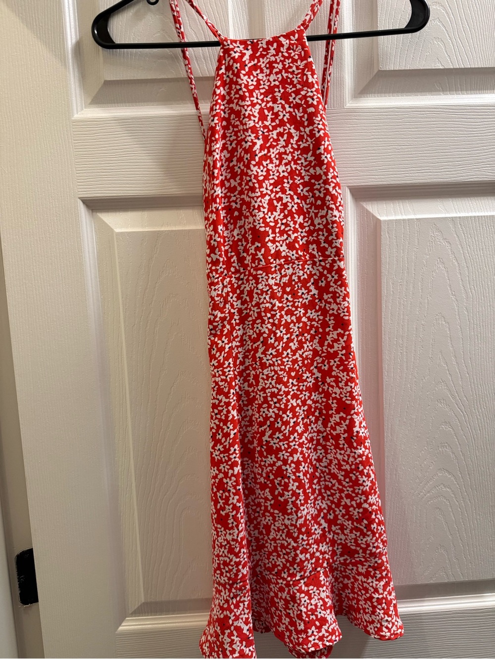 Zara Red and White Floral Midi Dress